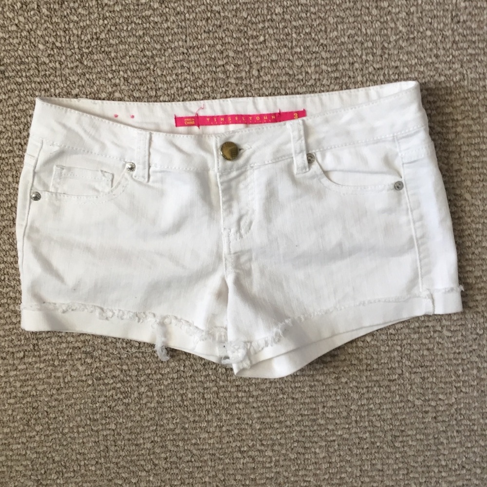 Tinseltown Denim Couture white shorts